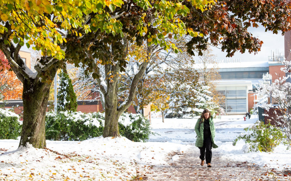 UPEI campus in the snow