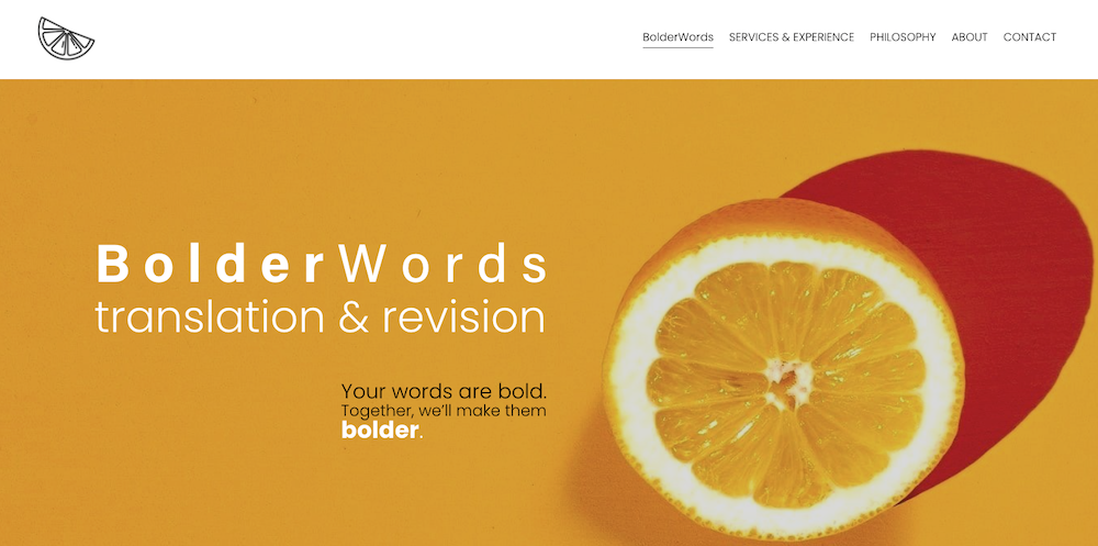 screenshot of bolderwords website operated by Trish Van Bolderen