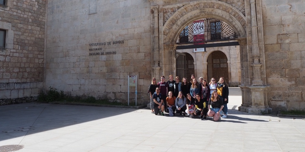 upei students pose at the university of burgos in spain