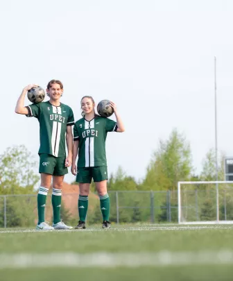 two UPEI panther soccer team athletes