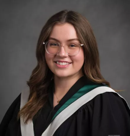 UPEI alumna Abby Gibson's graduation portrait