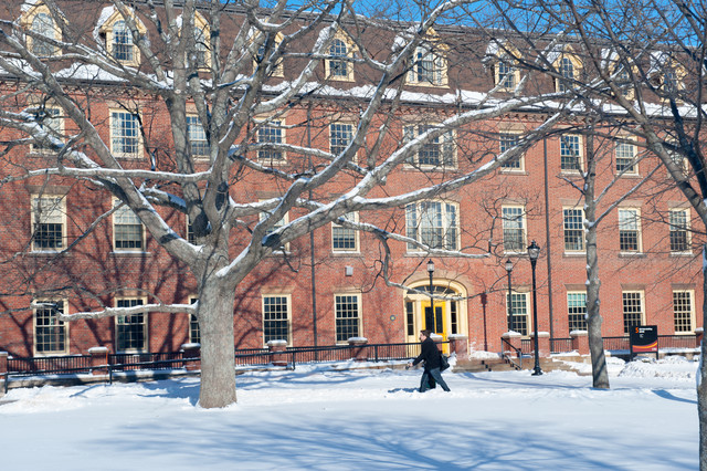 main building in winter