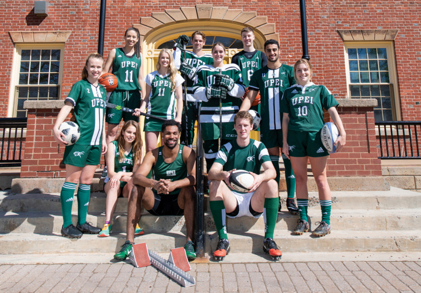 The 2019–2020 Panthers Several athletes from various sports pose on a set of stairs