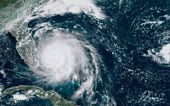 Satellite image of Hurricane Dorian courtesy of NOAA via AP
