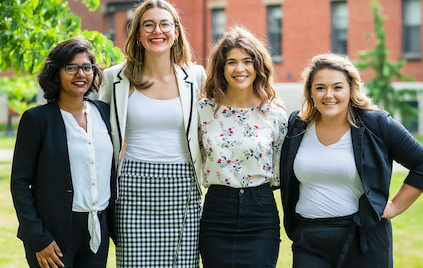 Sweta Daboo, Emma Drake, Keesha Ryan, and Tessa Rogers form the all-woman executive at the UPEISU Photo of UPEISU Executive