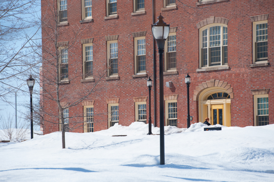 A photo of UPEI campus in the snow