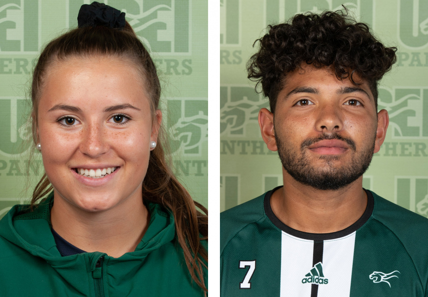 Camille Scherger and Cohen Reddick-Stevens A female and a male athlete
