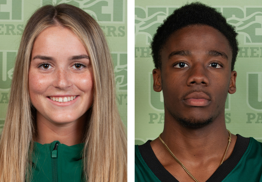 Kaylee Dufresne and Elijah Miller A female athlete and a male athlete