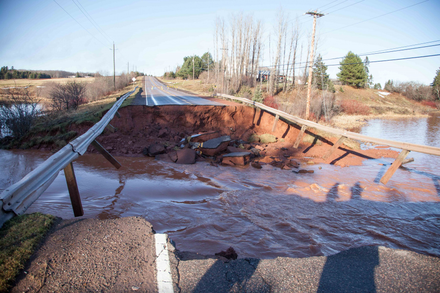 Photo by Don Jardine A road washed out by a storm