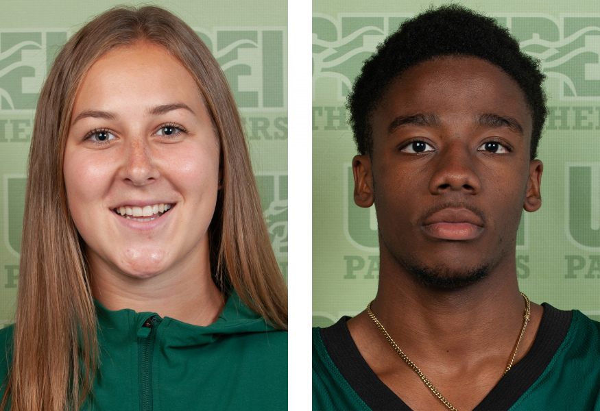 Sophie Vandale and Elijah Miller A female athlete and a male athlete