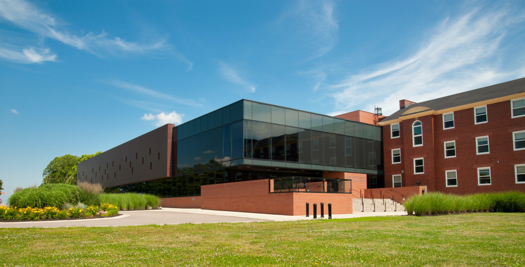 An exterior photo of Don and Marion McDougall Hall