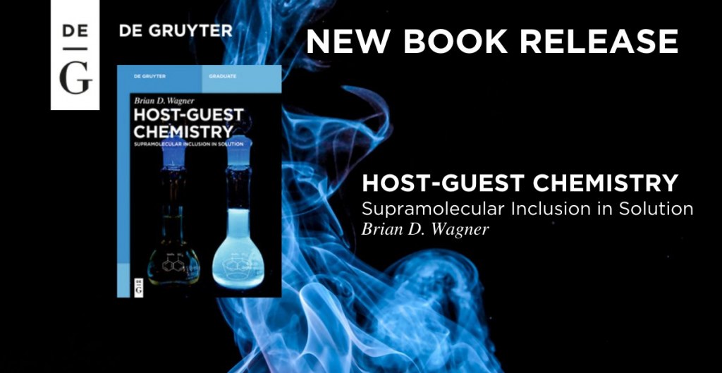 Host-Guest Chemistry is published by De Gruyter An image of a black book cover with a glowing glass test tube filled with blue fluid