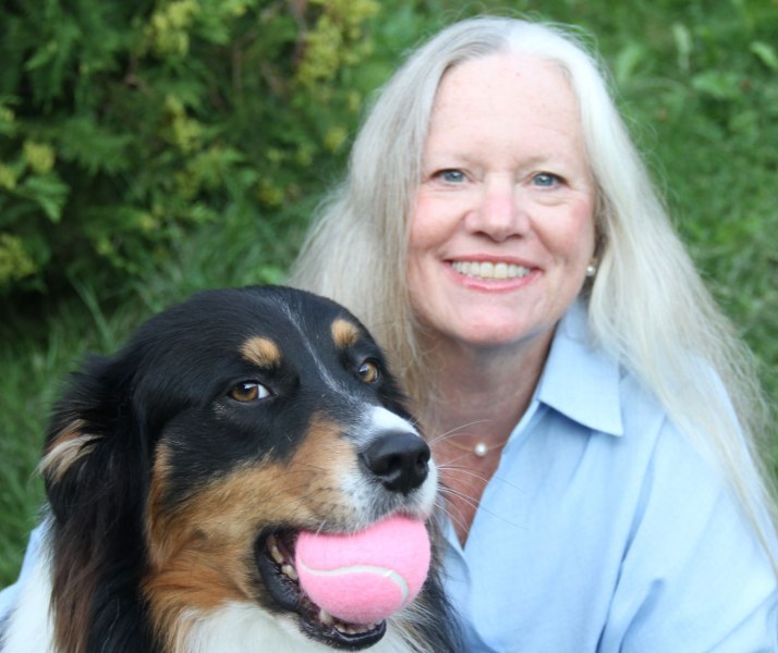 Dr. Karen Overall with her dog Hamilton
