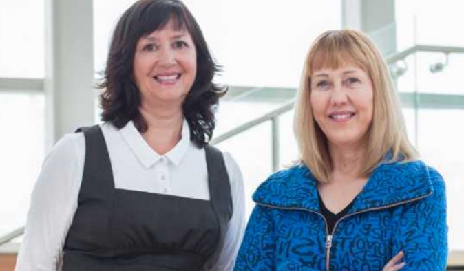Dr. Yvonne Poitras Pratt and Dr. Patricia J. Danyluk photo of two women standing side by side