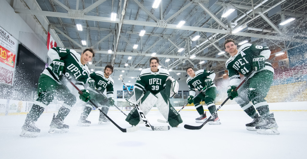 UPEI Men's Hockey Panthers: Troy Lajeunesse, Kyle Maksimovich, Jonah Capriotti, Matt Brassard and TJ Shea