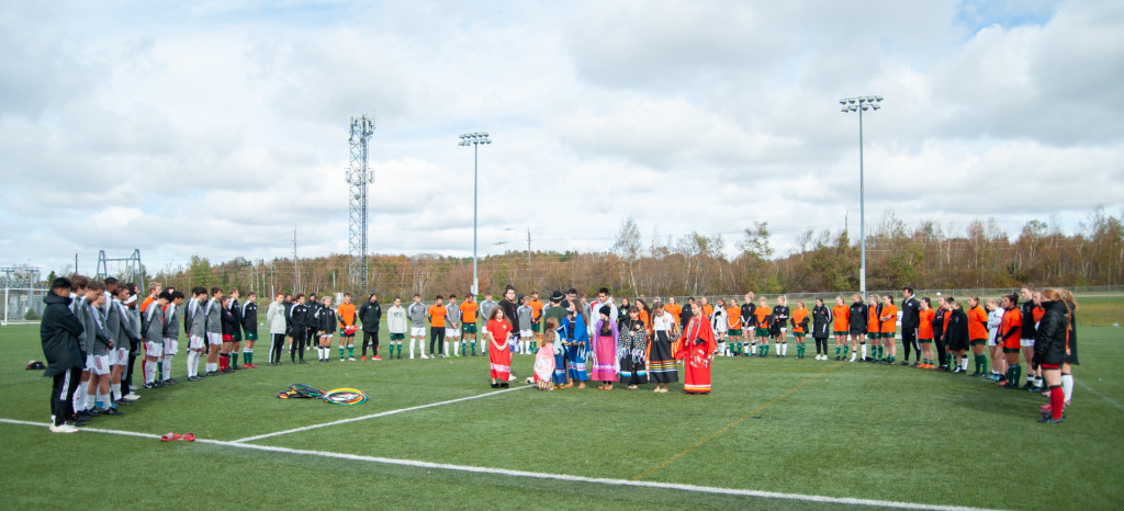 UPEI Athletics and Recreation, members of the Indigenous community and representatives of the Native Council of PEI were on campus on Sunday, October 2 to bring awareness to Indigenous culture, mark Treaty Day on October 1, and kick off Mi’kmaq History Month.