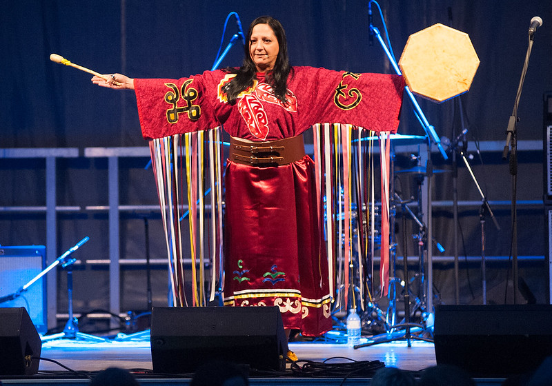 Julie Pelletier-Lush performs a Mi’kmaq poem at Province House. Julie Pelletier-Lush performs a Mi’kmaq poem at Province House.