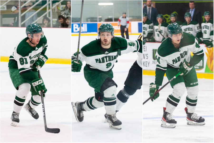 UPEI Men’s Hockey Panthers TJ Shea, Kyle Maksimovich, and Matt Brassard UPEI Men’s Hockey Panthers TJ Shea, Kyle Maksimovich, and Matt Brassard