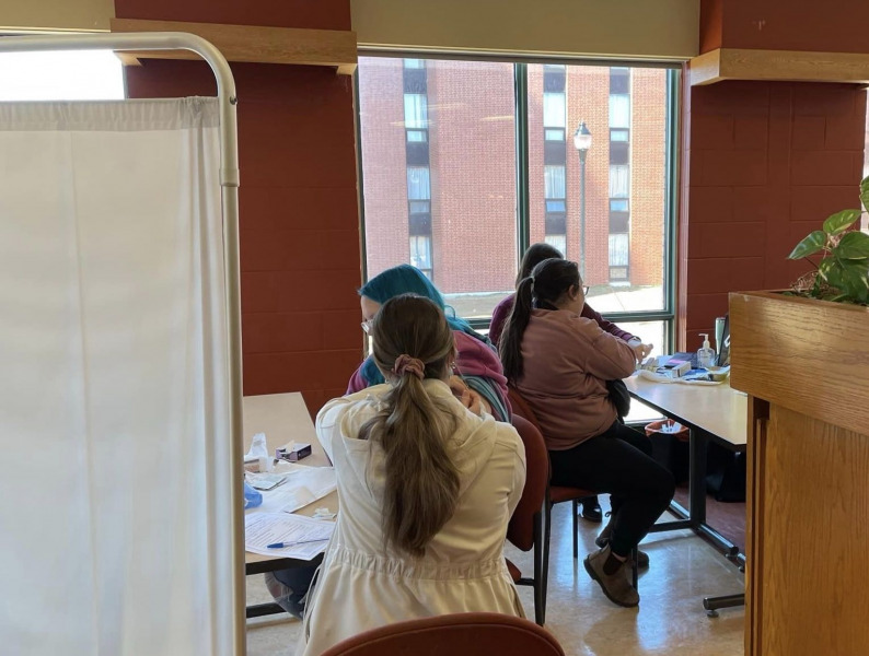 A total of 87 UPEI students were vaccinated during the first Men-B clinic on April 13. A total of 87 UPEI students were vaccinated during the first Men-B clinic on April 13.