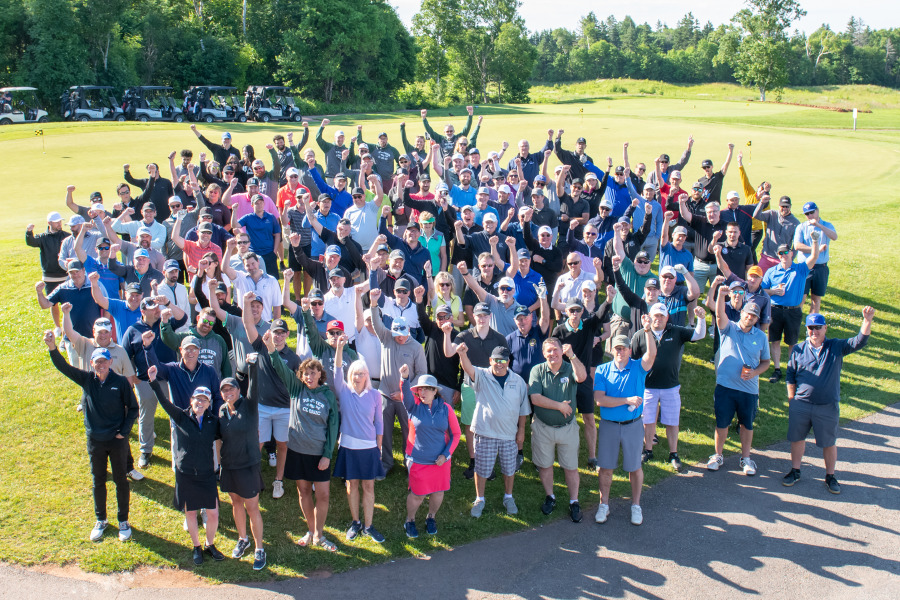 Group shot of participants at the 2022 UPEI Panther Golf Classic Group shot of participants at the 2022 UPEI Panther Golf Classic