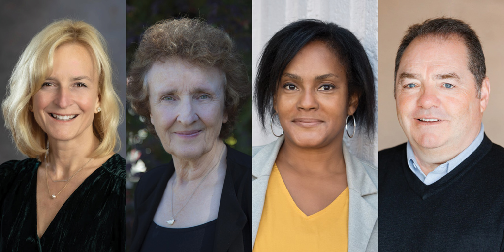 Honorary degrees will be conferred upon (left to right) Dr. Heather Morrison, Dr. Kathy Martin, Dr. Gaynor Watson-Creed, and John Horrelt during UPEI’s 2023 Convocation ceremonies, which will be held from May 16–19 in the Chi-Wan Young Sports Centre. 2023 honorary degree recipients
