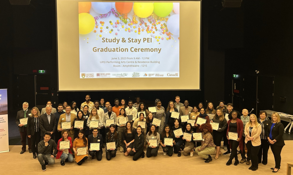 Study & Stay PEI celebrated 86 graduates at a graduation ceremony on June 3 in the UPEI Performing Arts Centre and Residence.