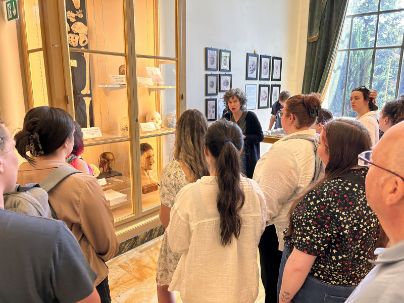 Hosts Dr. Ester Orsini (with students in the photo) and Dr. Stefano Ratti gave the UPEI students a guided tour of their medical collection and dissection halls at the School of Medicine and Surgery at the University of Bologna.