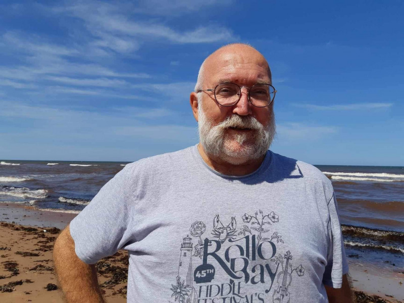 Leo Cheverie on the shore in Cable Head East, PEI, August 2021 Leo Cheverie