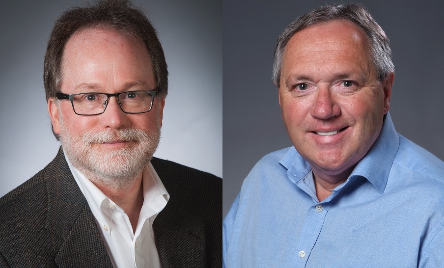 UPEI faculty members Bill Waterman and Dr. Gary Evans will serve on the UPEI Board of Governors composite photo of two portrait photos of men