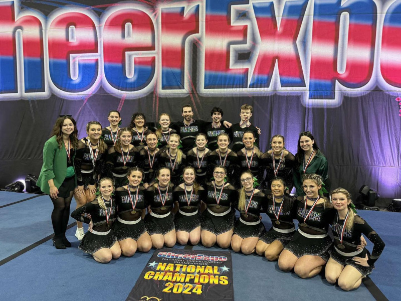 UPEI Cheer Team: Back row L-R: Katie Kelly, Ashleigh Coffin, Lauren Rafuse, Garth Neily, Callum Machum, Isaac Bourque. Middle row L-R: Robyn Doran (manager), Jaden Rose, Kylee Hill, Larissa Morningstar, Jessica Tutton, Hailie Plourde, Allie MacCaull, MaKenna Guthrie, Tink Gabriel, Baily MacLeod (Head Coach). Front Row L-R: Sarah Comeau, Maggie Power, Brooklyn Carver, Karisa Quinn, Carley Allain, Brett MacLeod, Chloë Betts, Tasia Gaudet, Emily Ramsay. UPEI Cheer Team: Back row L-R: Katie Kelly, Ashleigh Coffin, Lauren Rafuse, Garth Neily, Callum Machum, Isaac Bourque. Middle row L-R: Robyn Doran (manager), Jaden Rose, Kylee Hill, Larissa Morningstar, Jessica Tutton, Hailie Plourde, Allie MacCaull, MaKenna Guthrie, Tink Gabriel, Baily MacLeod (Head Coach). Front Row L-R: Sarah Comeau, Maggie Power, Brooklyn Carver, Karisa Quinn, Carley Allain, Brett MacLeod, Chloë Betts, Tasia Gaudet, Emily Ramsay.