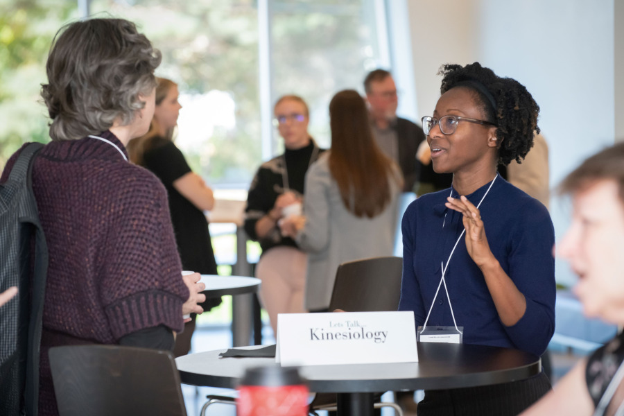 UPEI researchers chat during a recent OCII networking event. UPEI researchers
