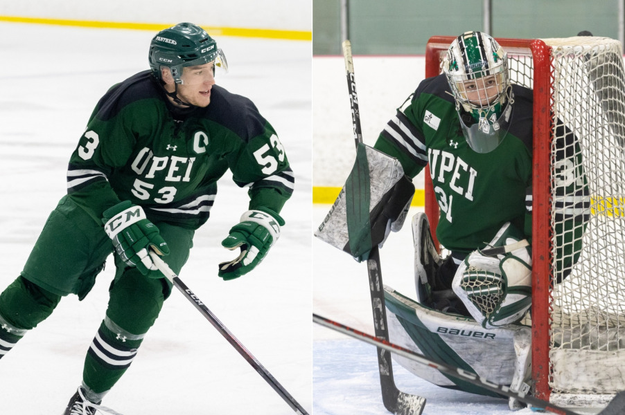 The UPEI Men’s and Women’s Hockey Panthers will be celebrating their senior players, including Kurtis Henry (left) and Sarah Forsythe (right), during their respective games on February 14 and 15. The UPEI Men’s and Women’s Hockey Panthers will be celebrating their senior players, including Kurtis Henry (left) and Sarah Forsythe (right), during their respective games on February 14 and 15.