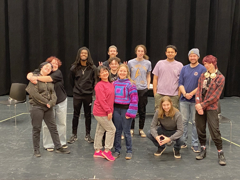 Cast and crew of ". . . destroyed surely: An Evening of Plays by John Millington Synge": back row (left to right): Oliver Chaffey, Kyra Brewster, Julian Knowles, Sam Ching, Jane Cox, Mohamad Ateeq, Brennan McDuffee, Liv Colvin; front row (left to right): Audrey Gaboya, Spencer Knudsen, Madalyn Clempson, Domonik Skomorowski. Cast and crew of ". . . destroyed surely: An Evening of Plays by John Millington Synge"