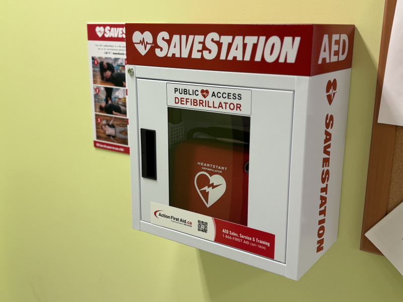 One of the new 18 automated external defibrillators recently installed on the UPEI campus One of the new 18 automated external defibrillators recently installed on the UPEI campus