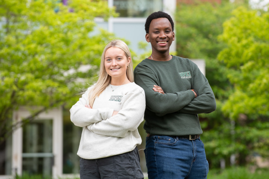 Kaitlyn Smith and RUBONEKA Shema Alvin, co-coordinators of UPEI Welcome Week 2025