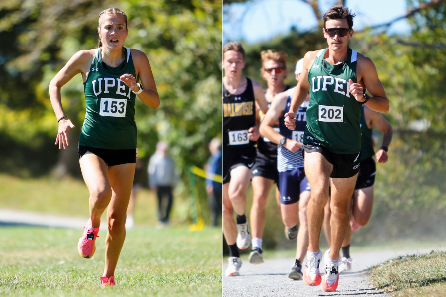 Katie Richard and Luc Doucette will lead the UPEI Cross Country teams to the AUS Championships in Wolfville, NS on October 25. Katie Richard and Luc Doucette will lead the UPEI Cross Country teams to the AUS Championships in Wolfville, NS on October 25.