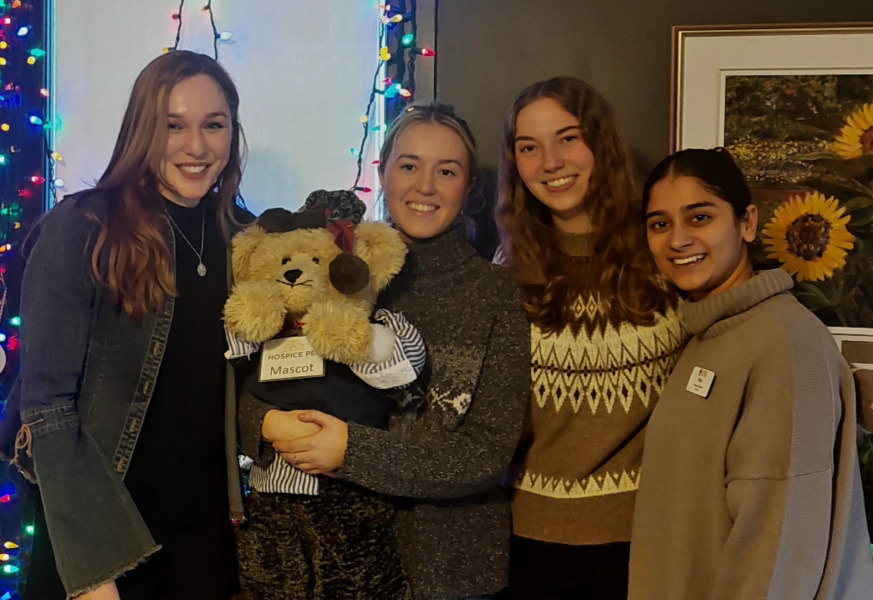 Fourth-year UPEI nursing students Gracie Clark, Riya Makwana, Mairin Arsenault, and Marisa Adams collaborated with Hospice PEI for their population health project.