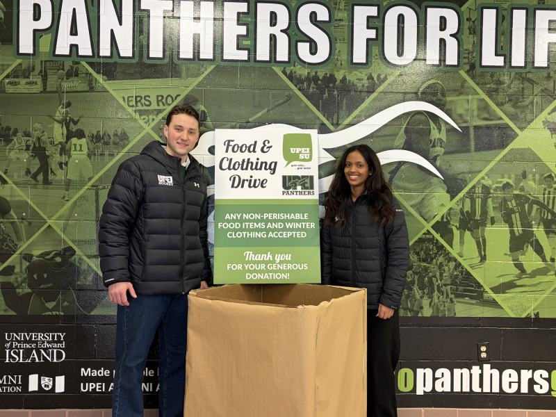 Joe Ranger, UPEI Men’s Hockey and Kushi Damry, Vice-President Finance and Administration, UPEISU