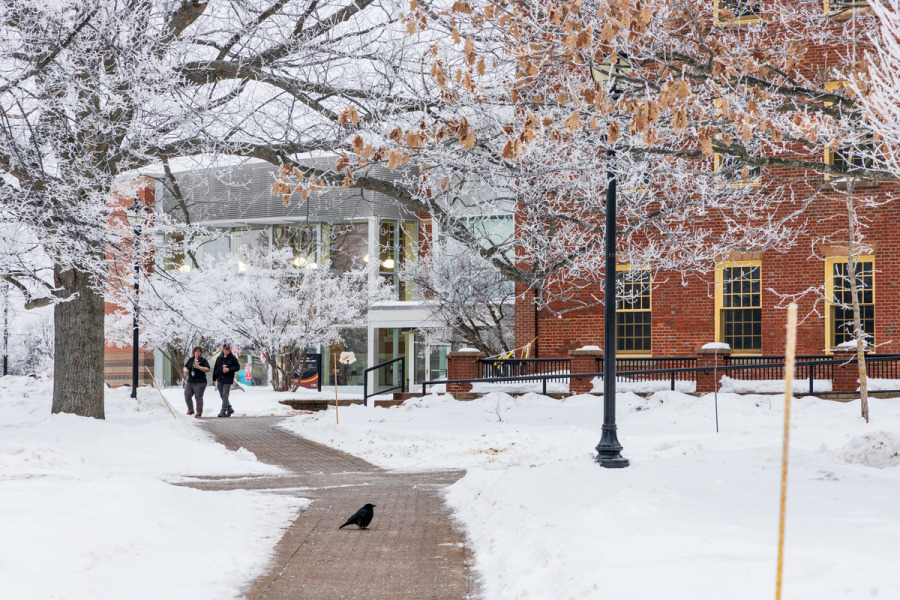 Photo of campus student centre in winter