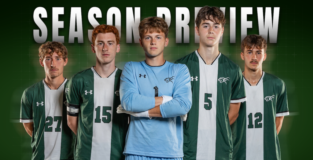 Members of the UPEI Men’s Soccer Panthers (left to right): Kyle St-Jean (27), defender; Will Campbell (15), defender; Javier Zaragoza (1), goalkeeper; Riad Jaha (5), defender; and Isaac Sommerville (12), midfielder.