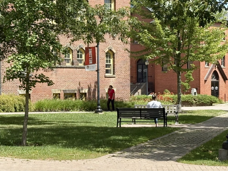 photo of the campus quad with a view of Steel Building
