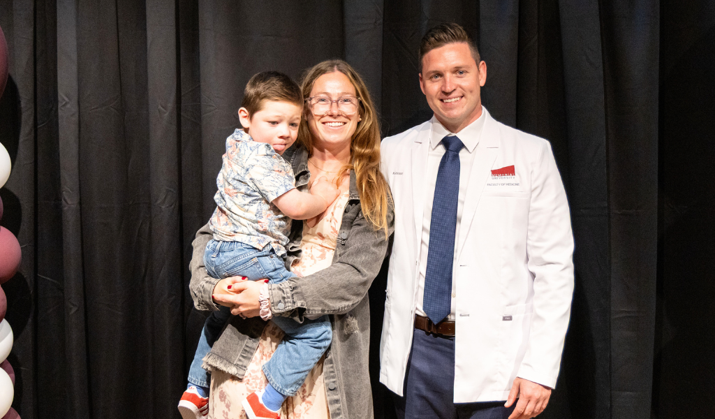 Nate Visser, medical student, with his wife Keirstin and son Emmett