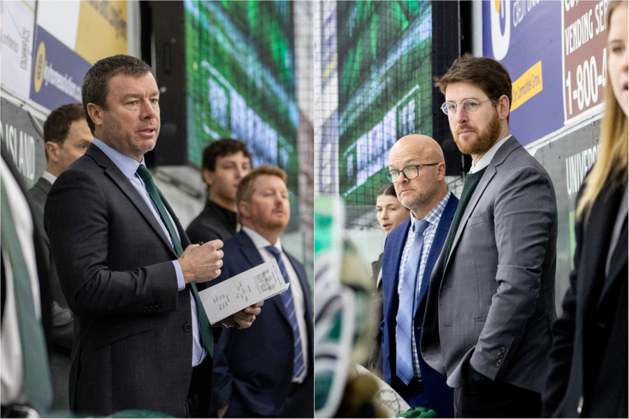 UPEI Men’s Hockey head coach Forbes MacPherson (left) and UPEI Women’s Hockey head coach Sean Fisher (right) 