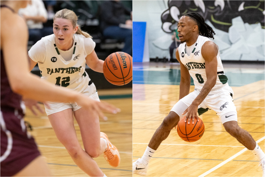 UPEI Basketball Panthers Lily Vrugteman and Kyree Thompson