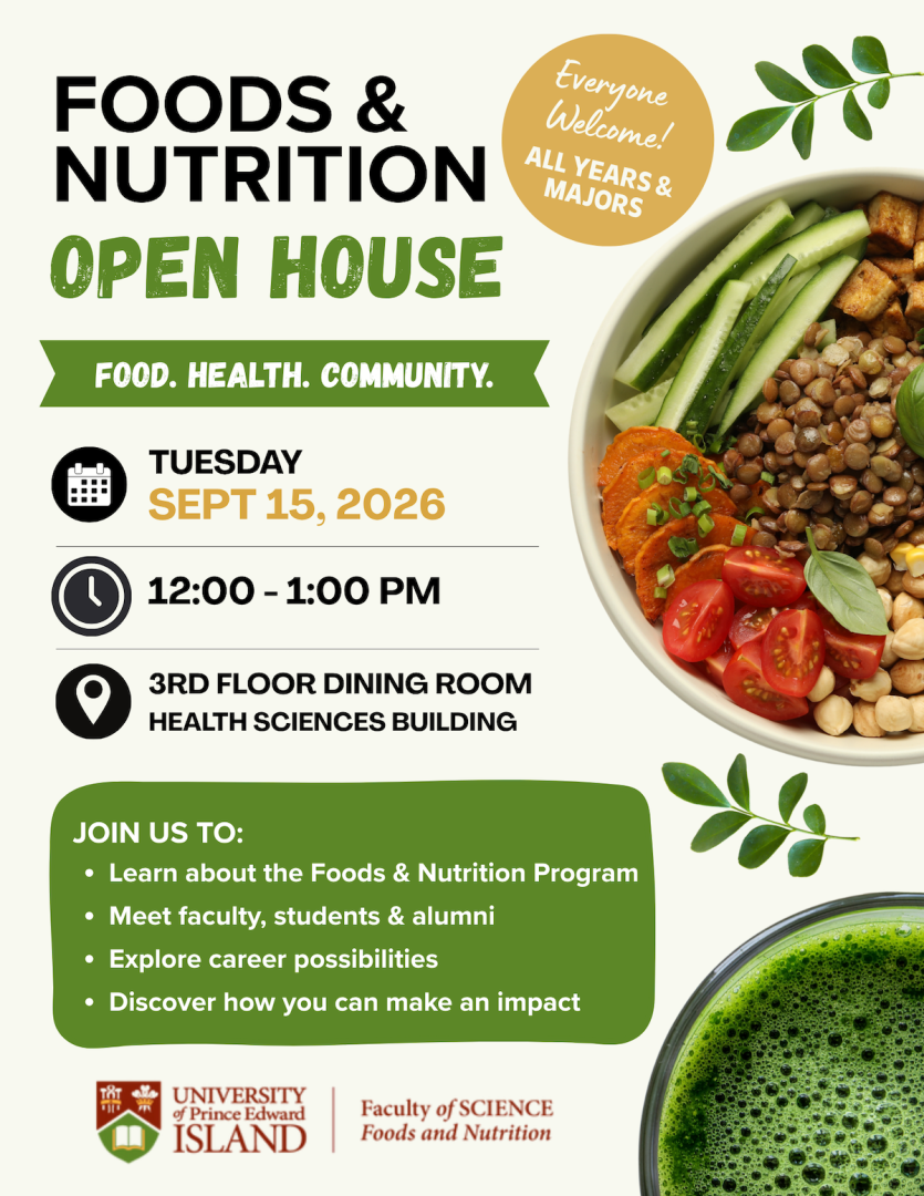 UPEI Foods and Nutrition Open House graphic