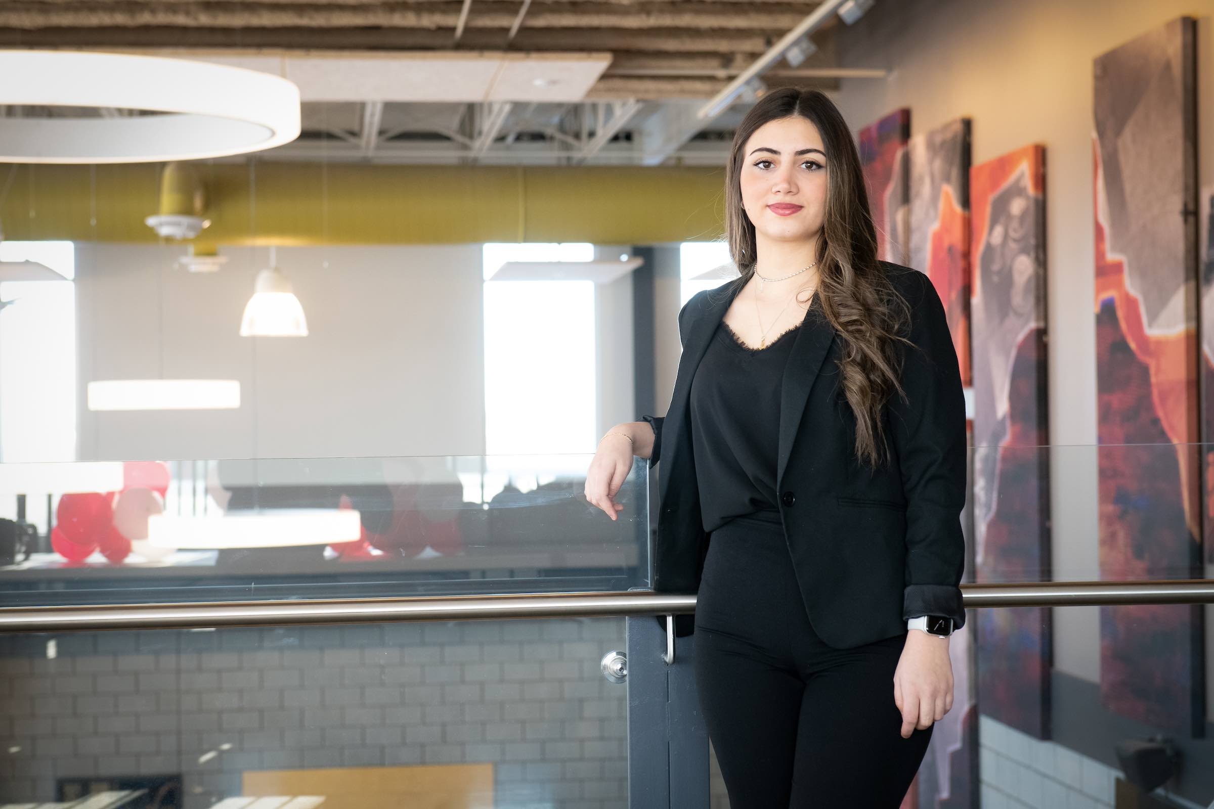 upei engineering student rosaline in the faculty of sustainable design engineering building