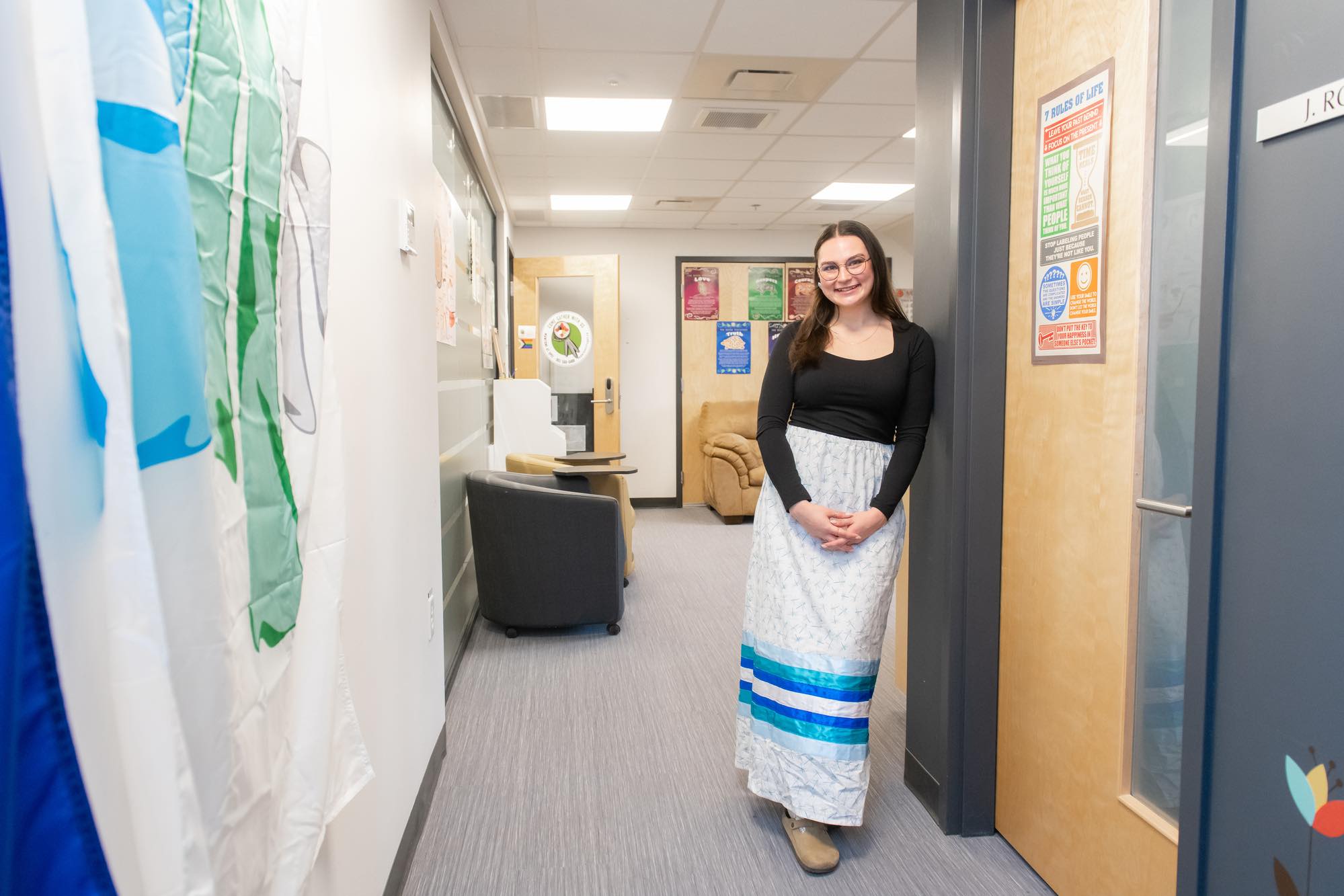 UPEI student Kallie Drummond in the Mawi'omi Indigenous Student Centre