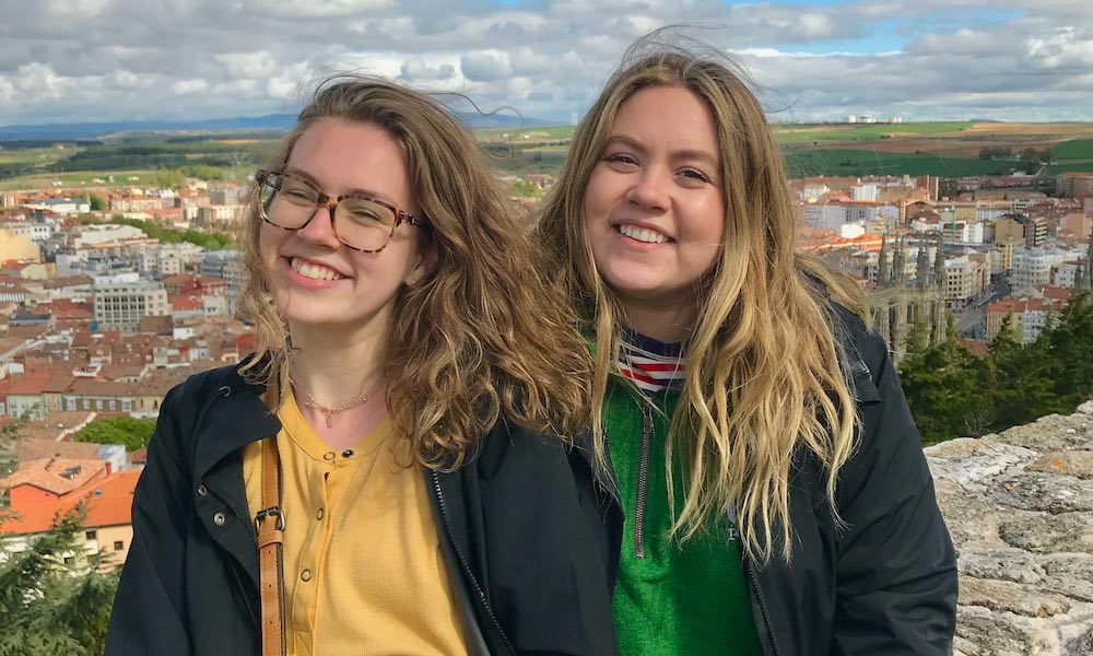 Abby Gibson and a friend in Spain