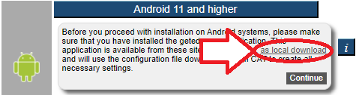 screenshot of Android 11 and higher instructions on upei wifi download site