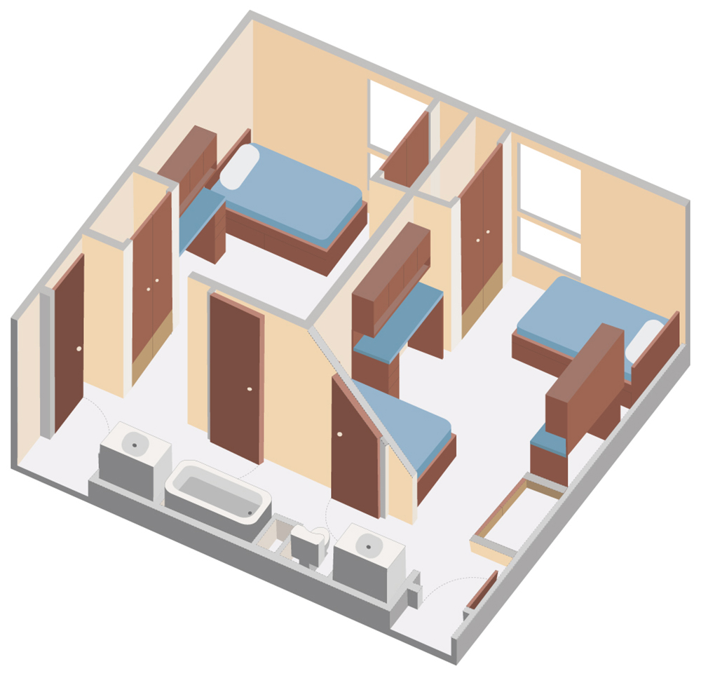 Bernardine Hall room floorplan